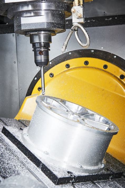 Cutting Tool At Metal Machining Working At Cnc Machine Stock Photo
