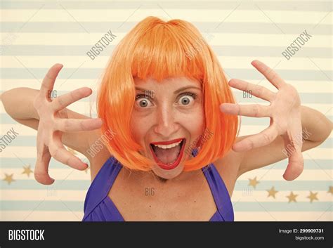 Happy Crazy Girl Party Image And Photo Free Trial Bigstock