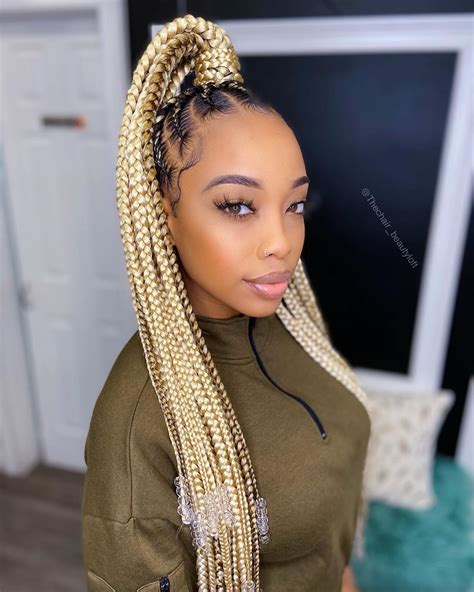 Long Braided Ponytail With Extensions Micro Braids Styles Best Braid