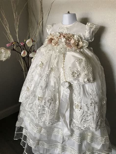 Ivory Lace Christening Gown Baptism Dress Girls Christening Gown Set