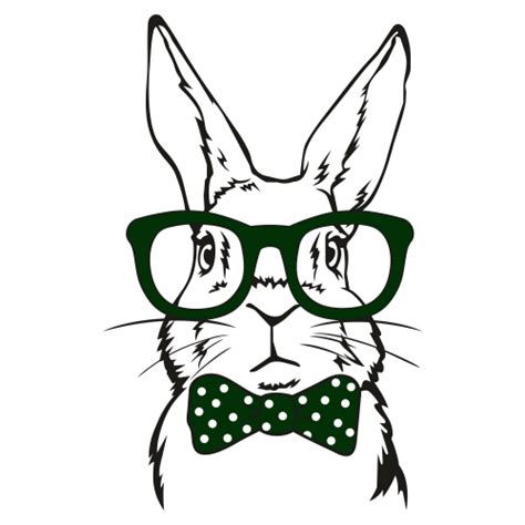 Rabbit with glasses Bow SVG | Bunny with glasses Bow Svg | Easter