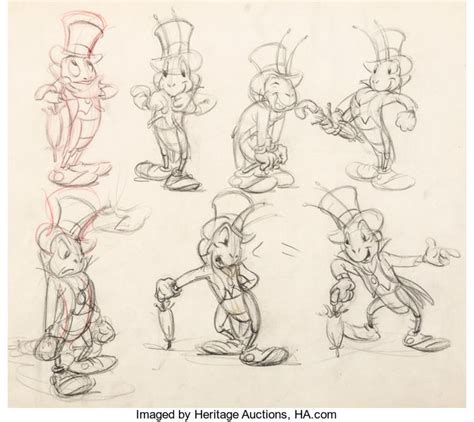 Animation Artproduction Drawing Pinocchio Jiminy Cricket Animators