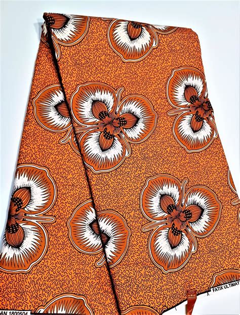 Ankara Fabric Burnt Orange Ultimate By Davian African Print 1800504
