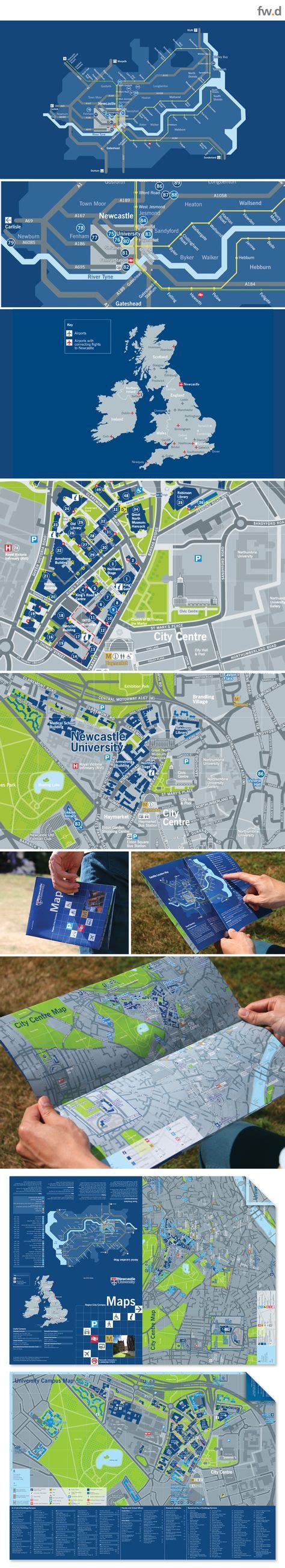 Range Of Campus Wayfinding Maps For Newcastle University By Fwdesign