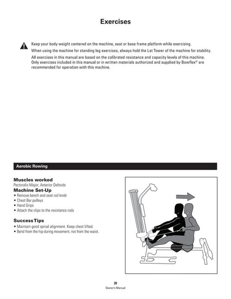 Bowflex Pr1000 Home Gym Exercises And Manual