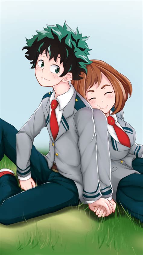 Deku And Uraraka Wallpaper Cute 750 X 1334 Png 177kb