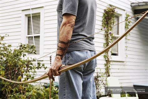 Man Holding Bow — Archery Bow 1 Person Stock Photo 138806826