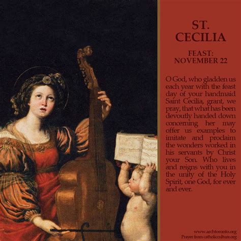 Prayer On The Feast Of St Cecilia Prayers And Quotes Pinterest