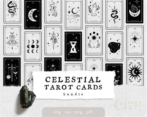 Celestial Tarot Cards Svg Basic Witch Tarot Svg Unique Tarot Etsy