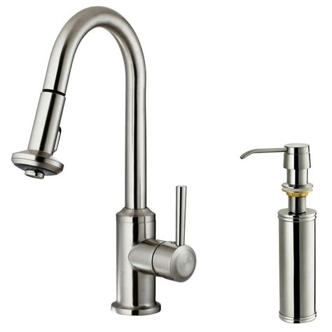 It also has a rust free finishing making it a tough and heavy duty faucet. Vigo Single-Handle Pull-Out Sprayer Kitchen Faucet with ...