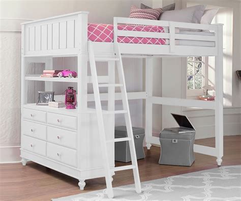 It is a good idea to leave all the hardware slightly loose while assembling. 1045 Full Size Loft Bed | Lakehouse collection White ...
