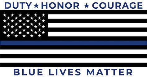 Premium Vector Duty Honor Courage Blue Lives Matter Usa Flag