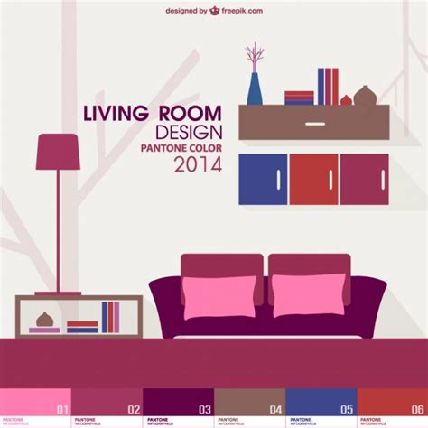 Living room realistic design with green sofa and house plant vector illustration more stock illustrations from this artist see all Free Vector | Trendy living room pantone design