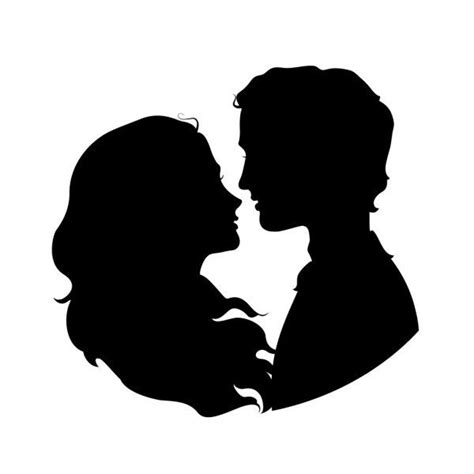 Silhouettes Of Loving Couple — Stock Illustration Couple Silhouette Human Silhouette