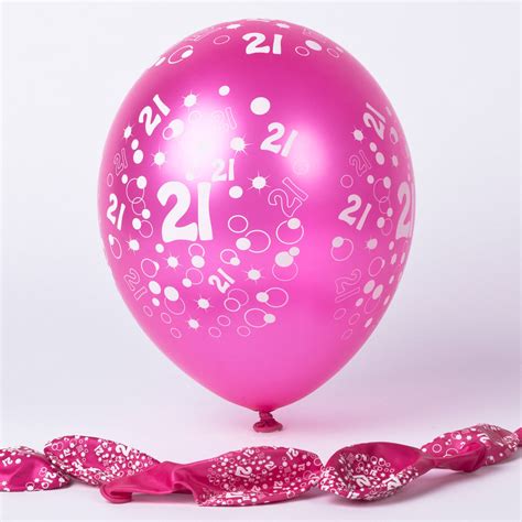Buy Metallic Pink Circles 21st Birthday Helium Latex Balloons Pack Of
