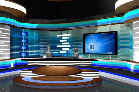 Tv News Room Studio 002 3d Model