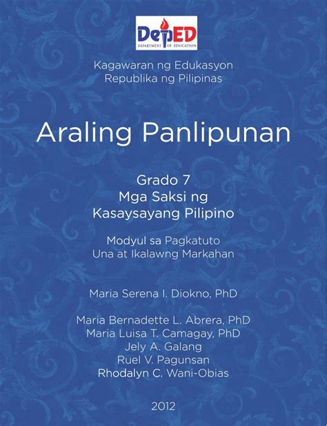 Araling Panlipunan Official Learning Materials From Lrmds Grade 3