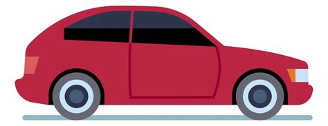 Premium Vector Red Car Icon Cute Cartoon Auto Side View Isolated On