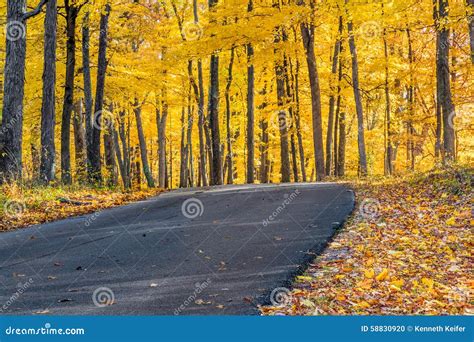 Brown County Autumn Road Stock Photo Image Of Autumnal 58830920