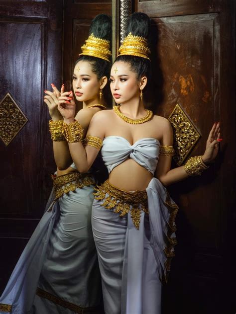 Cambodia Fashion Khmer Woman Traditional Thai Clothing Myanmar
