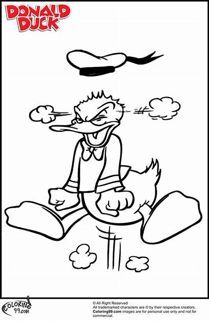 Duck Donald Coloring Angry Pages Very Printable