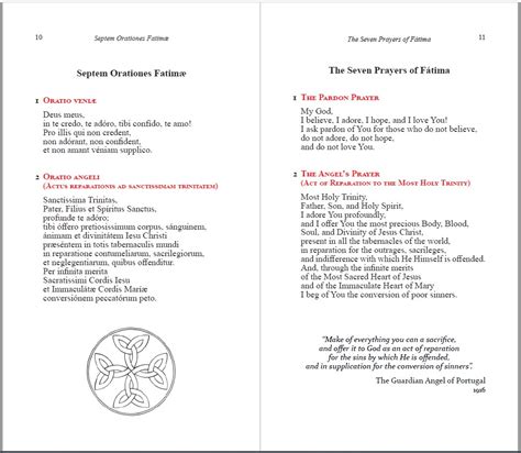 The Seven Prayers Of Fátima In Latin And English Domina Nostra Publishing