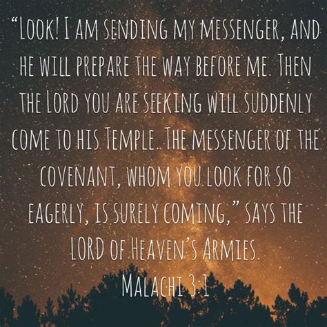 Malachi 31 “look I Am Sending My Messenger And He Will Prepare The