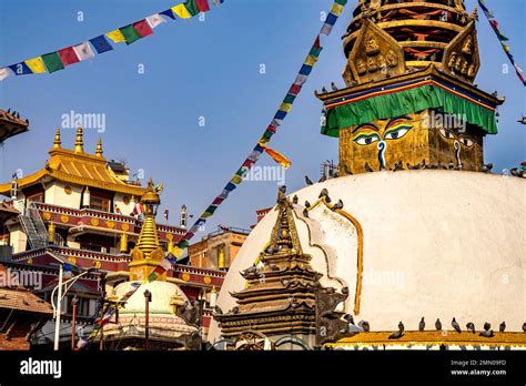 Nepal Kathmandu Thamel District Kathesimbhu Stupa Stock Photo Alamy