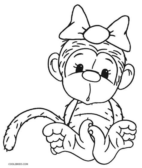 Baby Monkey Coloring Pages For Kids Coloring Pages