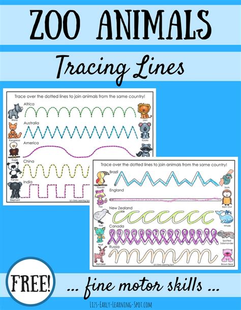 Zoo Animals Tracing Lines For Fine Motor Skills Lizs Early Learning