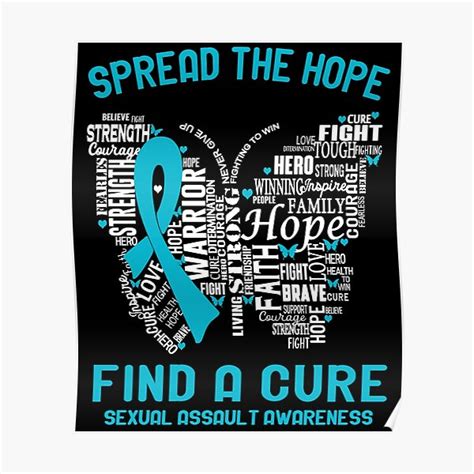 Butterfly Ribbon Spread The Hope Find A Cure Sexual Assault Awareness
