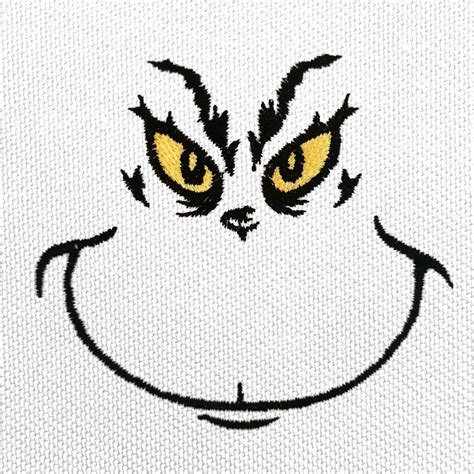 The Grinch Face Machine Embroidery Design Embroidered Grinch Etsy