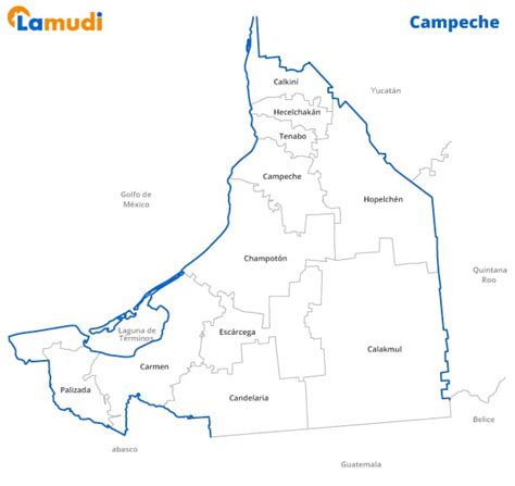 Mapa De Campeche Con División Municipal Para Imprimir Lamudi