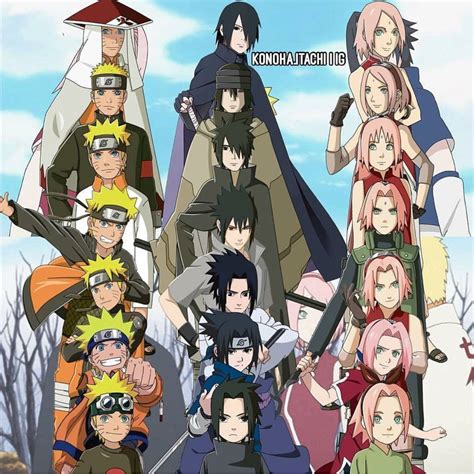 Evolução Time 7 👏👑😍🌟 Naruto Uzumaki Shippuden Naruto Shippuden Sasuke