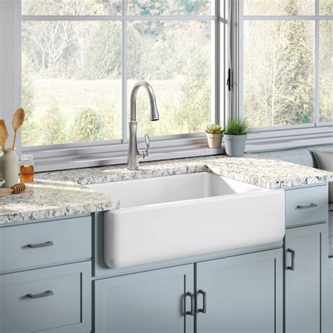Kohler kitchen sinks come in a variety of styles, designs and materials. KOHLER Whitehaven All-in-One Undermount Cast Iron 33 in ...
