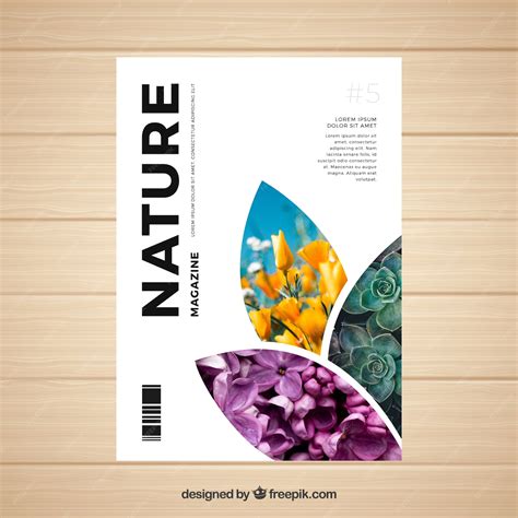 Premium Vector Nature Magazine Cover Template With Photo