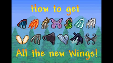 Terraria How To Get All The New Wings Benyhild Youtube