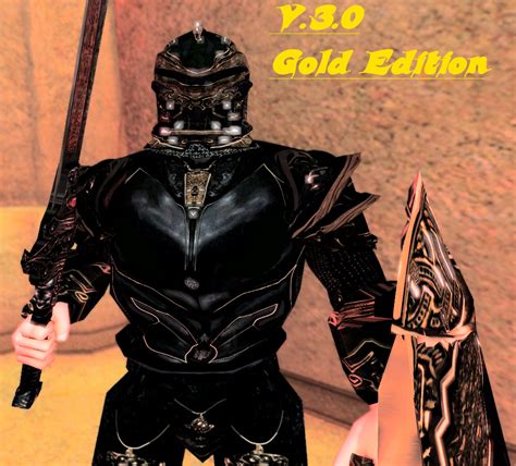 Ebony Armor And Shield Retexture V30 Gold Edition At Morrowind Nexus