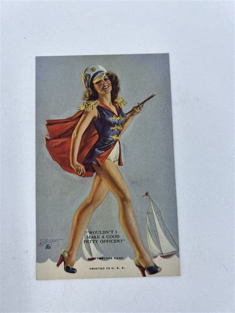 Vintage Pinup Girl Picture Mutoscope Zoe Mozert Wouldn T I Make A Good Officer