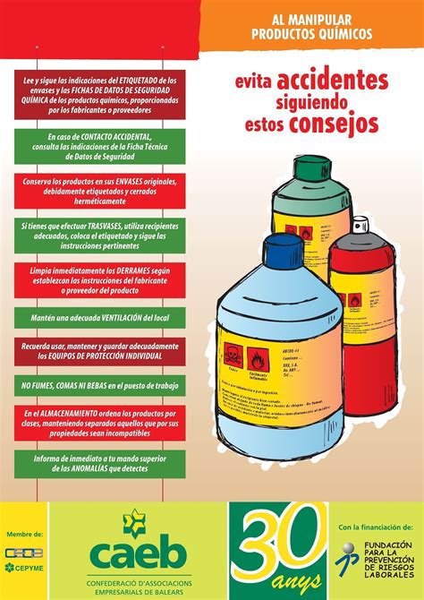 Caeb Poster “consejos Al Manipular Productos Químicos”