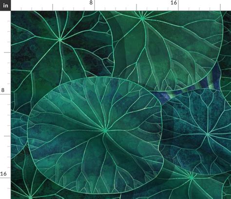 Lily Pad Leaf Fabric Moonleaf By Spellstone Moody Tropical Etsy