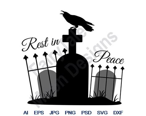 Rest In Peace Svg Dxf Eps Png Jpg Vector Art Clipart | Etsy