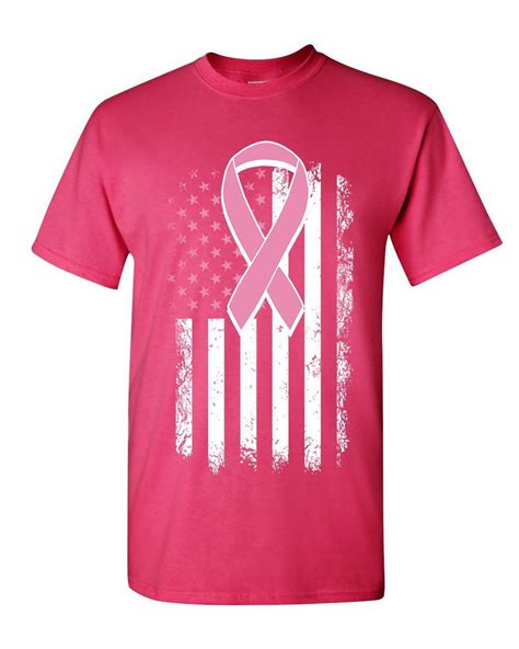 pink ribbon flag t shirt breast cancer awareness t minaze