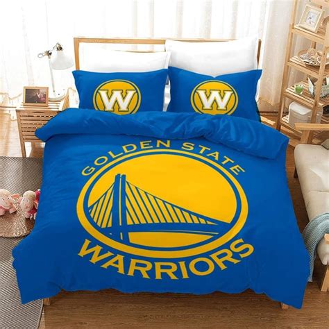 Golden State Warriors Duvet Cover Bedding Set Basketball Etsy