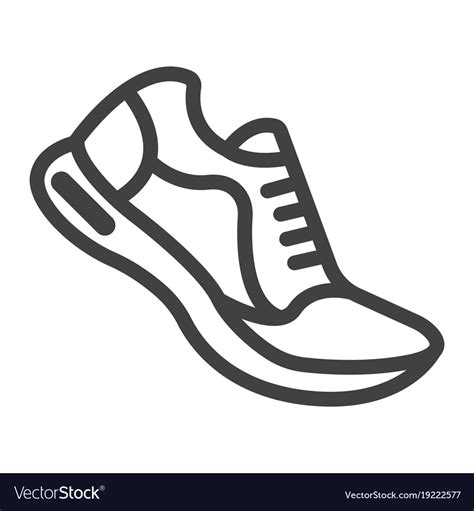 Running Shoes Line Icon Fitness And Sport Vector Image