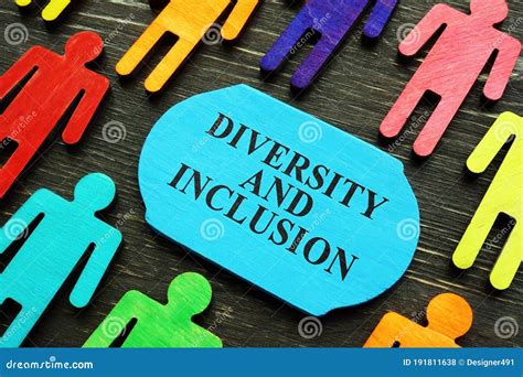 Diversity And Inclusion Phrase And Colored Figurines Stock Photography