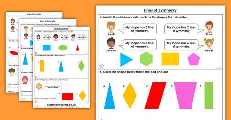 This lesson plan is free! Lines of Symmetry Homework Extension Year 4 Properties of Shape | Classroom Secrets