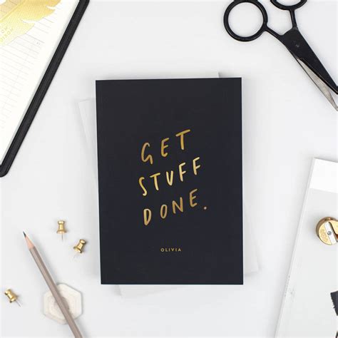 Get Stuff Done Foil Personalised Notebook By Old English Company