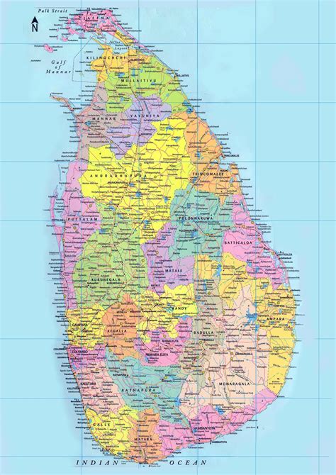 Sri Lanka Na Sinhala Karty Szczeg Owa Mapa Sri Lanki Z Drogami Azja