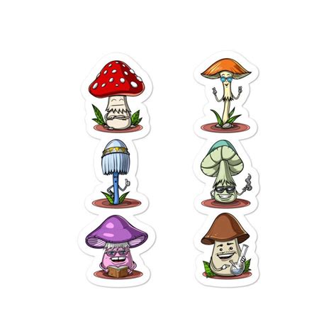 Magic Mushrooms Hippie Sticker Psychedelic Fungi Sticker Etsy